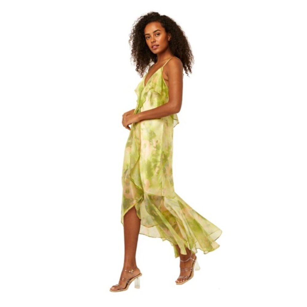 Misa Los Angeles Aina Dress Chartreuse Abstract L